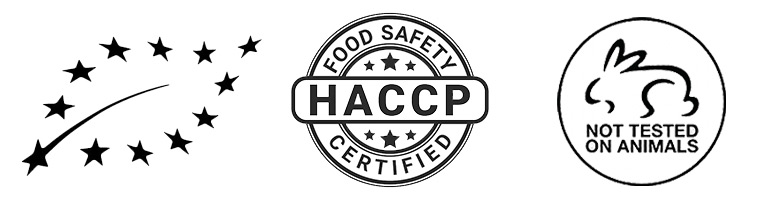 CERTIFICATIONS - ORGANIC - NOT TESTED WITH ANIMALS - HACCP