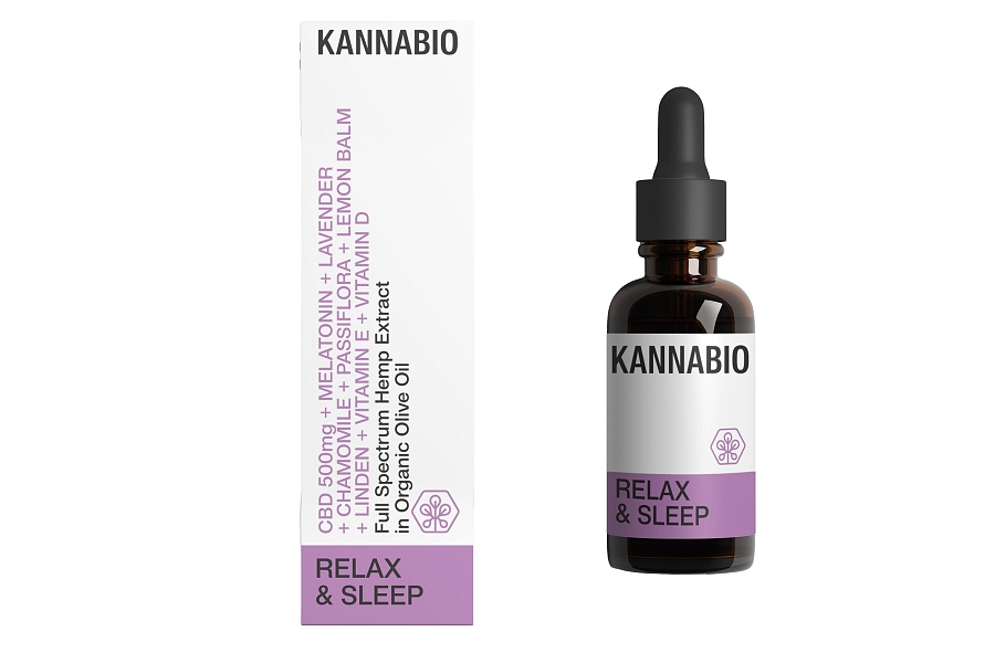 RELAX & SLEEP CBD 5% + Εκχυλίσματα βοτάνων + Βιταμίνες (10ml)